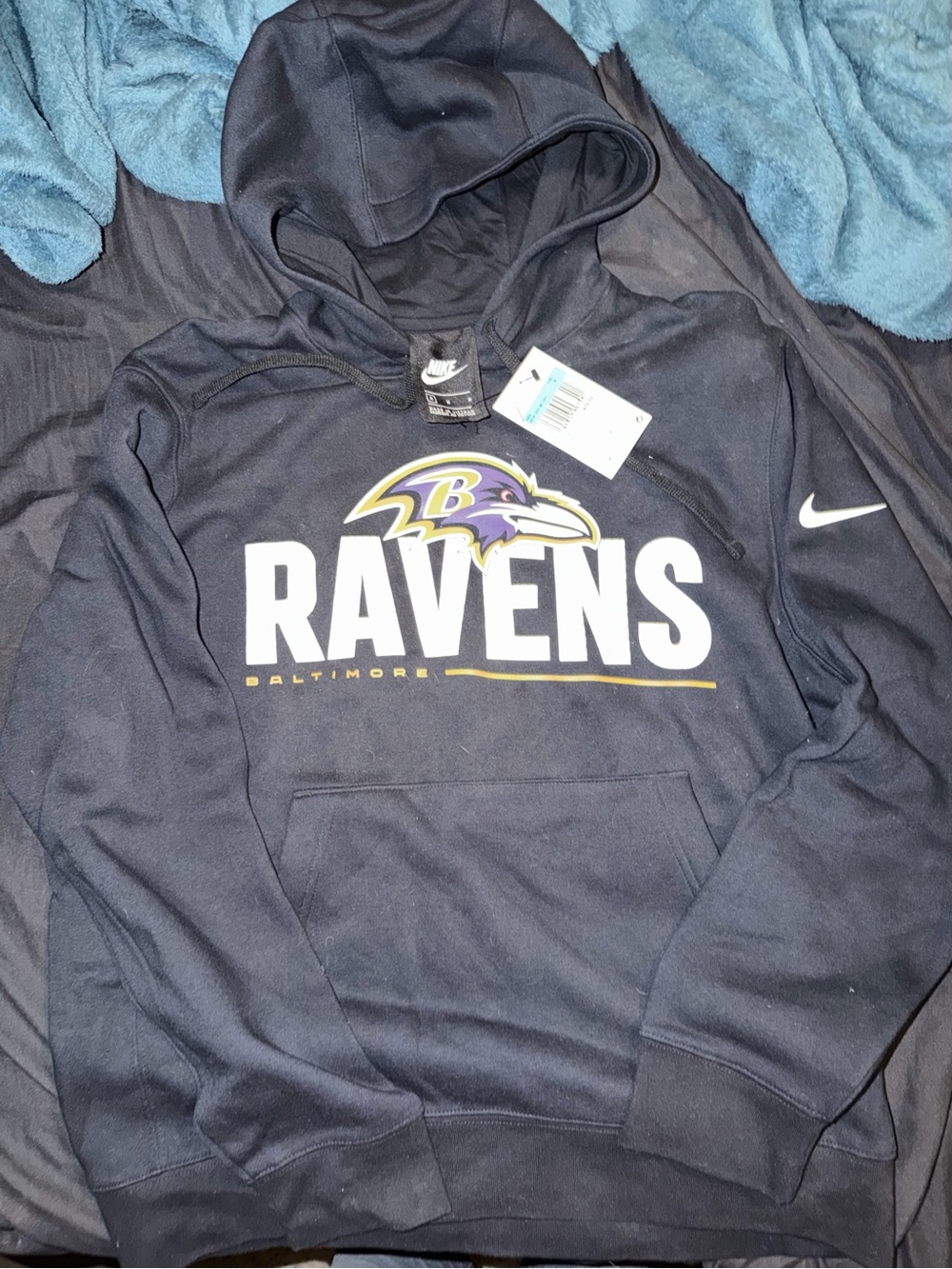Nike Baltimore Ravens Black Pullover Hoodie with Logo